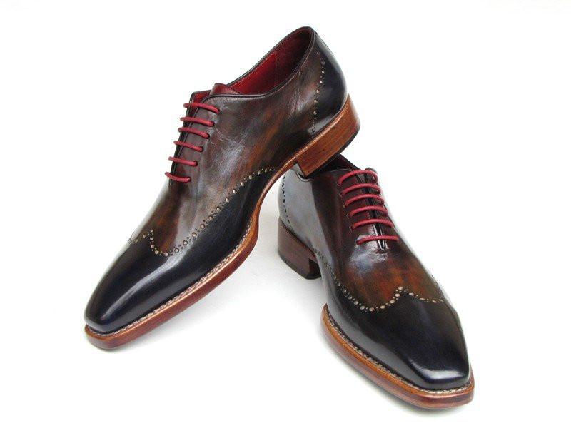 Paul Parkman Wingtip Oxford Goodyear Welted Navy Red Black - 081-MIX