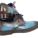 Paul Parkman Blue & Brown Hand-Painted Derby Shoes - 326-BLUBRW