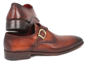 Paul Parkman Monkstrap Dress Shoes Brown & Camel - 011B44