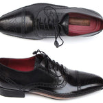 Paul Parkman Captoe Oxfords Black Shoes - 5032-BLK