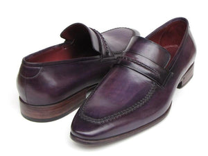 Paul Parkman Purple Loafers Handmade Slip-On Shoes - 068-PURP