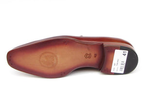 Paul Parkman Penny Loafer Tobacco & Bordeaux Hand-Painted Shoes - 067-BRD