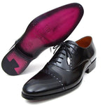 Paul Parkman Captoe Oxfords Black Dress Shoes - 78RG61