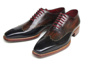 Paul Parkman Wingtip Oxford Goodyear Welted Navy Red Black - 081-MIX