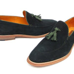 Paul Parkman Tassel Loafer Green Suede Shoes - 087-GREEN
