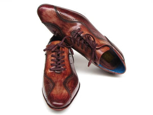 Paul Parkman Handmade Lace-Up Casual Shoes Brown Hand-Painted - 84654-BRW