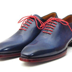 Paul Parkman Goodyear Welted Wholecut Oxfords Navy Blue Hand-Painted - 044CR