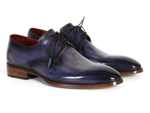 Paul Parkman Blue & Navy Hand-Painted Derby Shoes - PP2279
