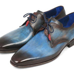 Paul Parkman Blue & Brown Hand-Painted Derby Shoes - 326-BLUBRW