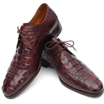 Paul Parkman Brown & Bordeaux Crocodile Embossed Calfskin Derby Shoes - 1438BRD