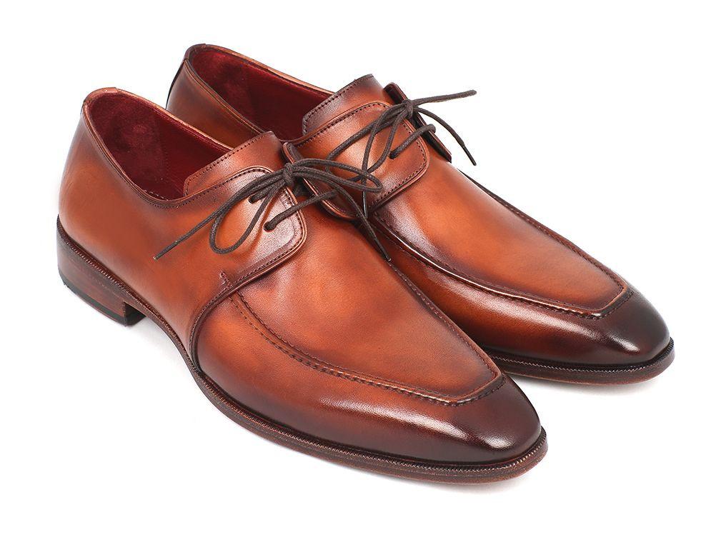 Paul Parkman Brown Leather Apron Derby Shoes - 33SX92