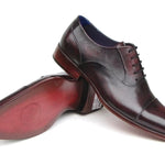Paul Parkman Captoe Oxfords Black Purple Shoes - 074-PURP-BLK