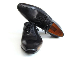 Paul Parkman Black Leather Oxfords Side Handsewn - 018-BLK