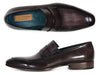Paul Parkman Loafer Black & Gray Hand-Painted Shoes - 093-GRAY