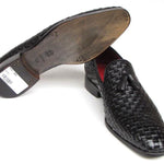 Paul Parkman Tassel Loafer Black Woven Leather - 085-BLK