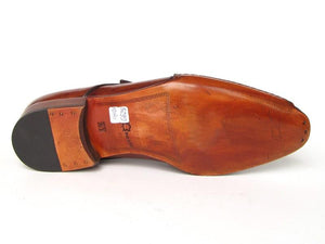 Paul Parkman Monkstrap Shoes Side Handsewn Twisted Leather Sole Tobacco - 24Y56