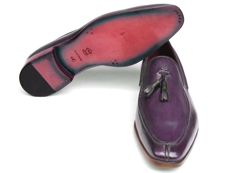 Paul Parkman Tassel Loafer Purple Hand Painted Leather - 083-PURP