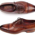 Paul Parkman Captoe Oxfords Brown Hand Painted Shoes - 077-BRW