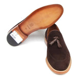 Paul Parkman Tassel Loafer Brown Suede Shoes - 087-BRW