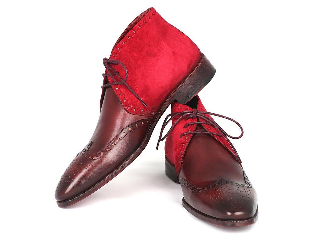 Paul Parkman Chukka Boots Bordeaux Suede & Leather - CK51-BRD