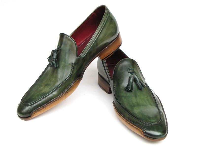 Paul Parkman Handsewn Tassel Loafer Green Shoes - 082-GREEN