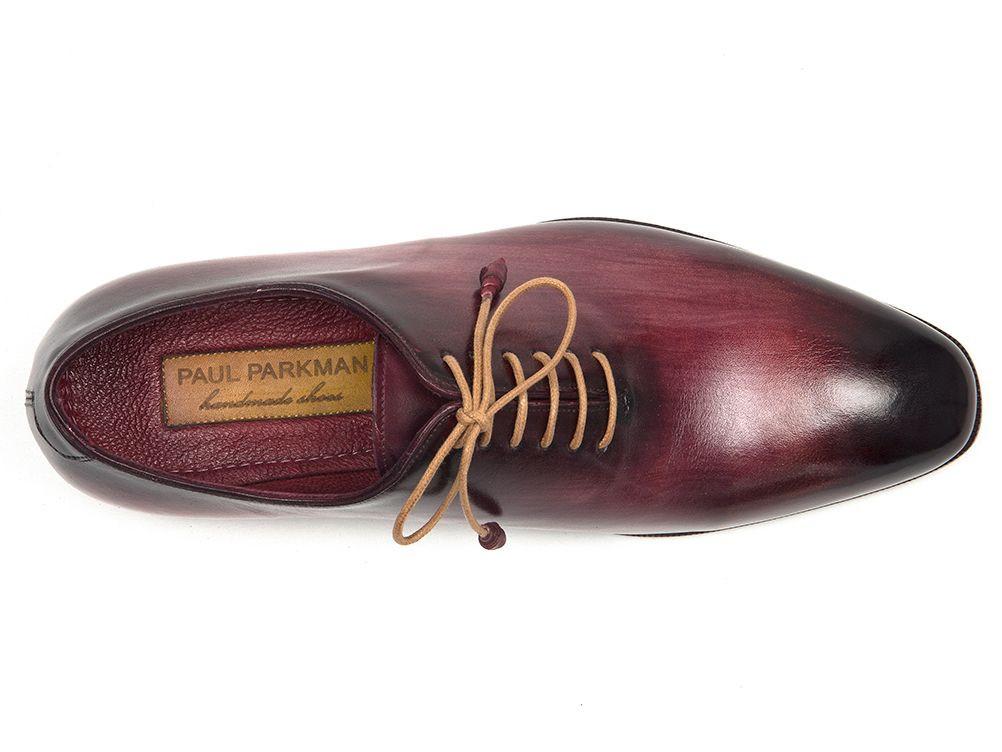 Crafted with couture-level precision, the Paul Parkman Burgundy Wholecut Plain Toe Oxfords - DS65BUR are handmade from exquisite hand-painted calfskin leather. These oxford shoes feature stylish brown laces and showcase elegance from both top and side views.