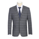 RENOIR Grey Classic Fit Single Breasted Check Suit 293-14