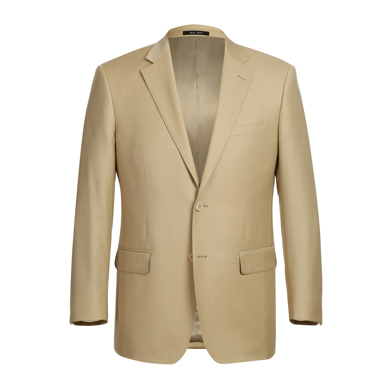 RENOIR Tan 2-Piece Classic Fit Notch Lapel Wool Suit 508-4