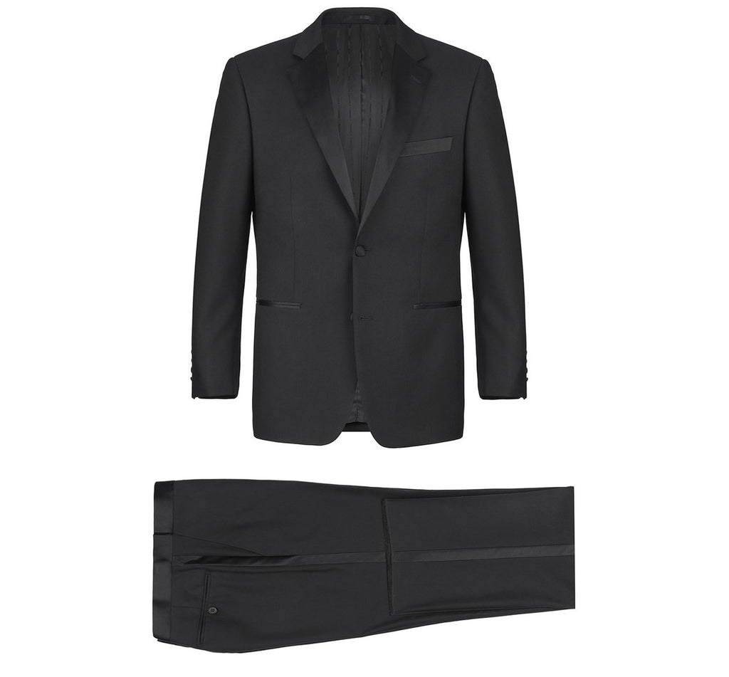 RENOIR Satin Slim Fit Notched Lapel 2-Piece Tuxedo Suit RI201-1