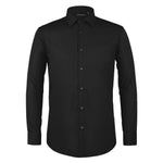 RENOIR Black Classic/Regular Fit Long Sleeve Spread Collar Dress Shirt TC22