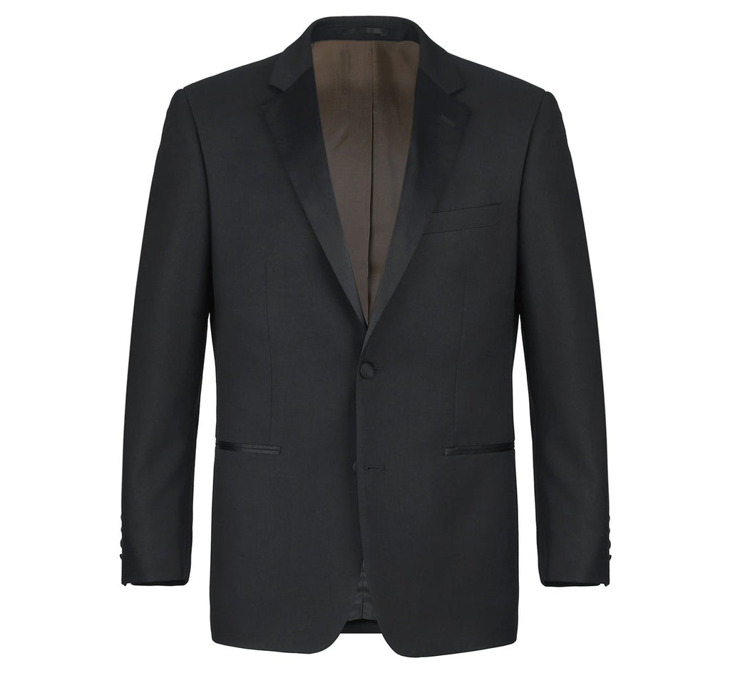 RENOIR Satin Classic Fit Notched Lapel 2-Piece 100% Wool Tuxedo Suit RI508-1