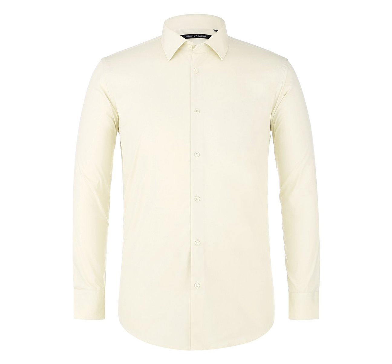 RENOIR Ivory Classic/Regular Fit Long Sleeve Spread Collar Dress Shirt TC645