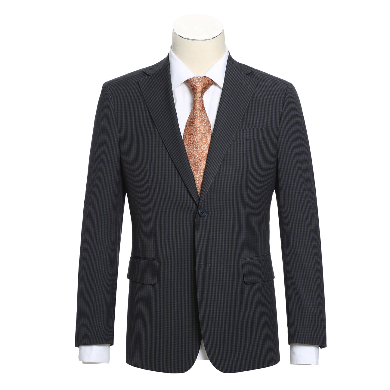 ENGLISH LAUNDRY Gray Blue Micro Check Suit 72-22-001