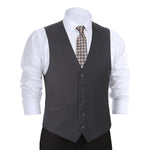 RENOIR Charcoal Button Formal Suit Vest Regular Fit Suit Waistcoat 202-1
