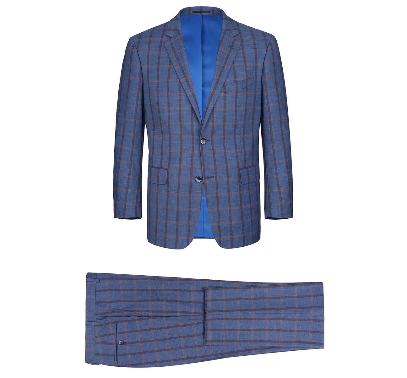 RENOIR Two Piece Classic Fit Stretch Plaid Dress Suit 291-19