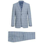 RENOIR 2-Piece Slim Fit Notch Lapel Stretch Windowpane Suit 293-3