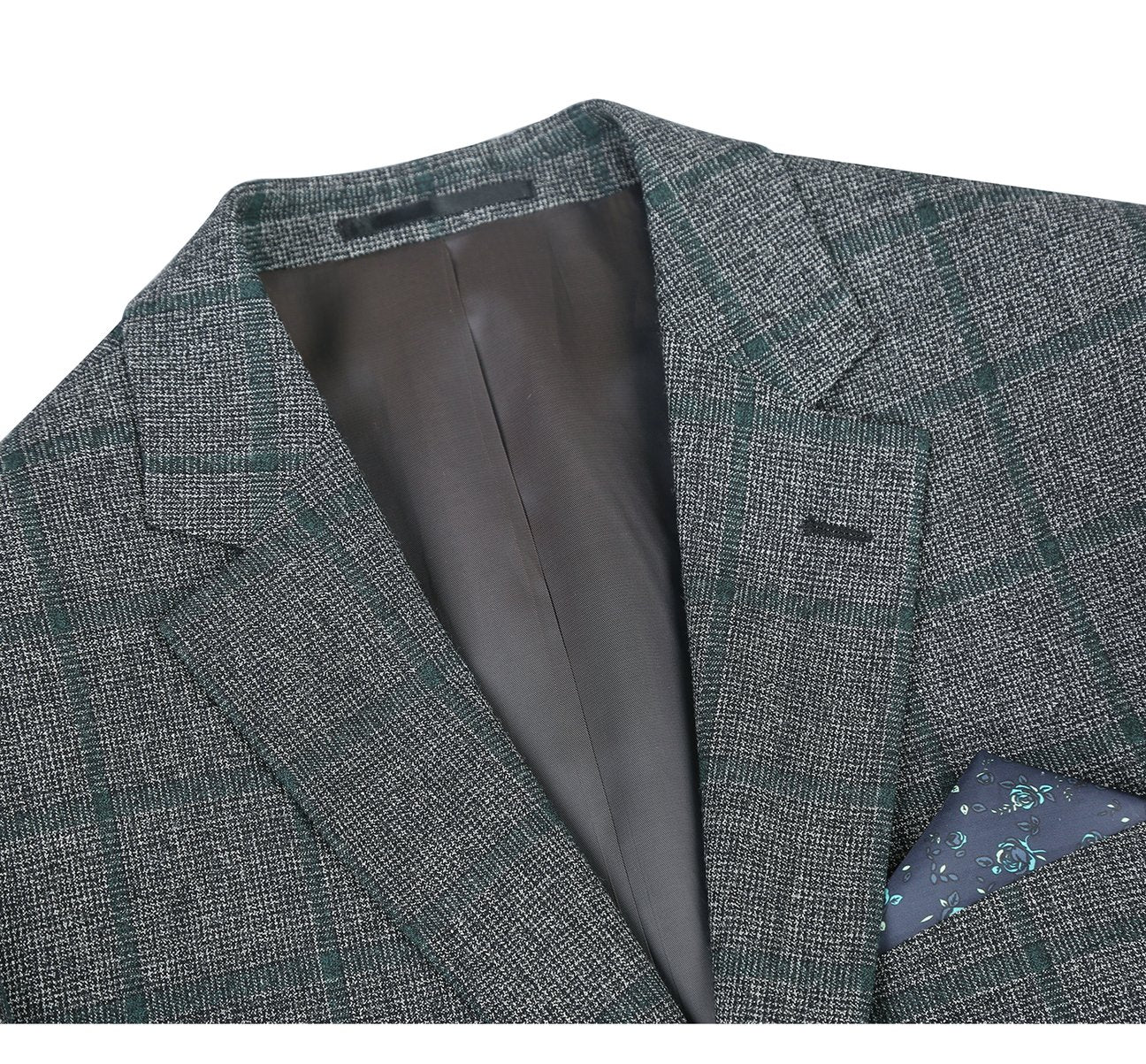 RENOIR Brown Classic Fit Plaid Blazer Wool Blend Sport Coat 556-3