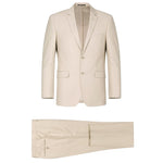 RENOIR Beige 2-Piece Slim Fit Single Breasted Notch Lapel Suit 201-3