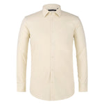 RENOIR Taupe Classic/Regular Fit Long Sleeve Spread Collar Dress Shirt TC23