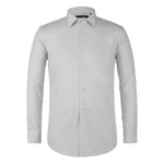 RENOIR Grey Classic/Regular Fit Long Sleeve Spread Collar Dress Shirt TC629