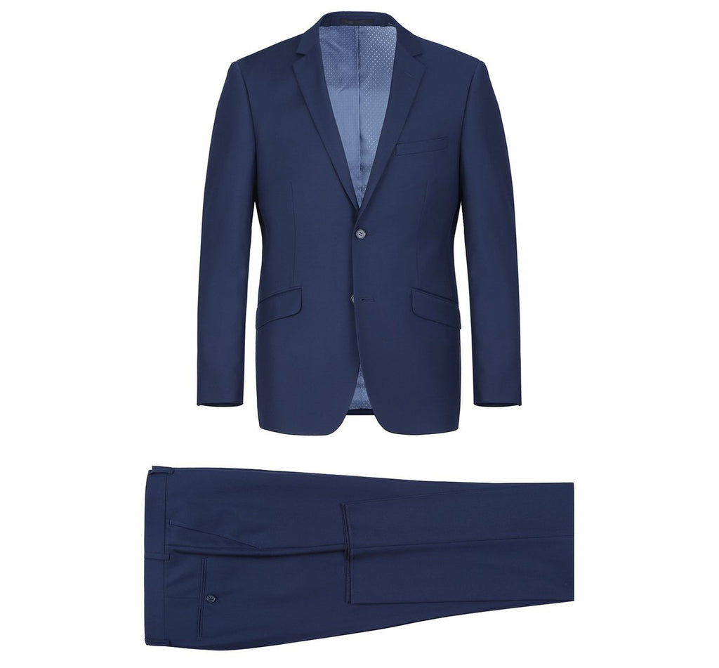 RENOIR 2-Piece Slim Fit Notch Lapel Solid Suit 201-18