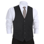 RENOIR Black Business Suit Vest Regular Fit Dress Suit Waistcoat 201-1