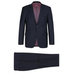 RENOIR Dark Navy 2-Piece Slim Fit Notch Lapel Wool Suit 508-2
