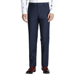 RENOIR Blue Regular Fit Flat Front Wool Suit Pant 508-19