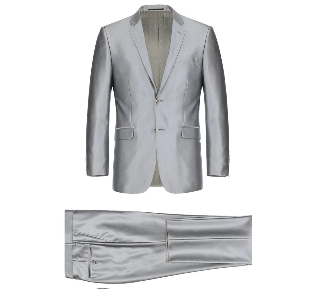 RENOIR Sharkskin Slim Fit Italian Styled Two Piece Suit 207-2