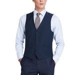 RENOIR Navy Business Suit Vest Regular Fit Dress Suit Waistcoat 201-19