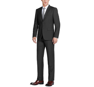 RENOIR Black 2-Piece Slim Fit Single Breasted Notch Lapel Suit 201-1