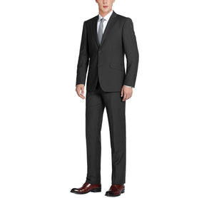 RENOIR Black 2-Piece Slim Fit Single Breasted Notch Lapel Suit 201-1