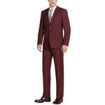 RENOIR Burgundy 2-Piece Classic Fit Single Breasted Notch Lapel Suit 201-8