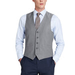 RENOIR Grey Button Formal Suit Vest Regular Fit Suit Waistcoat 202-2